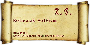 Kolacsek Volfram névjegykártya